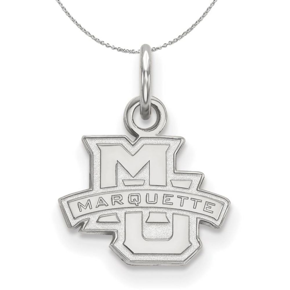 Sterling Silver Marquette U XS (Tiny) 'MU' Necklace - 16 inch
